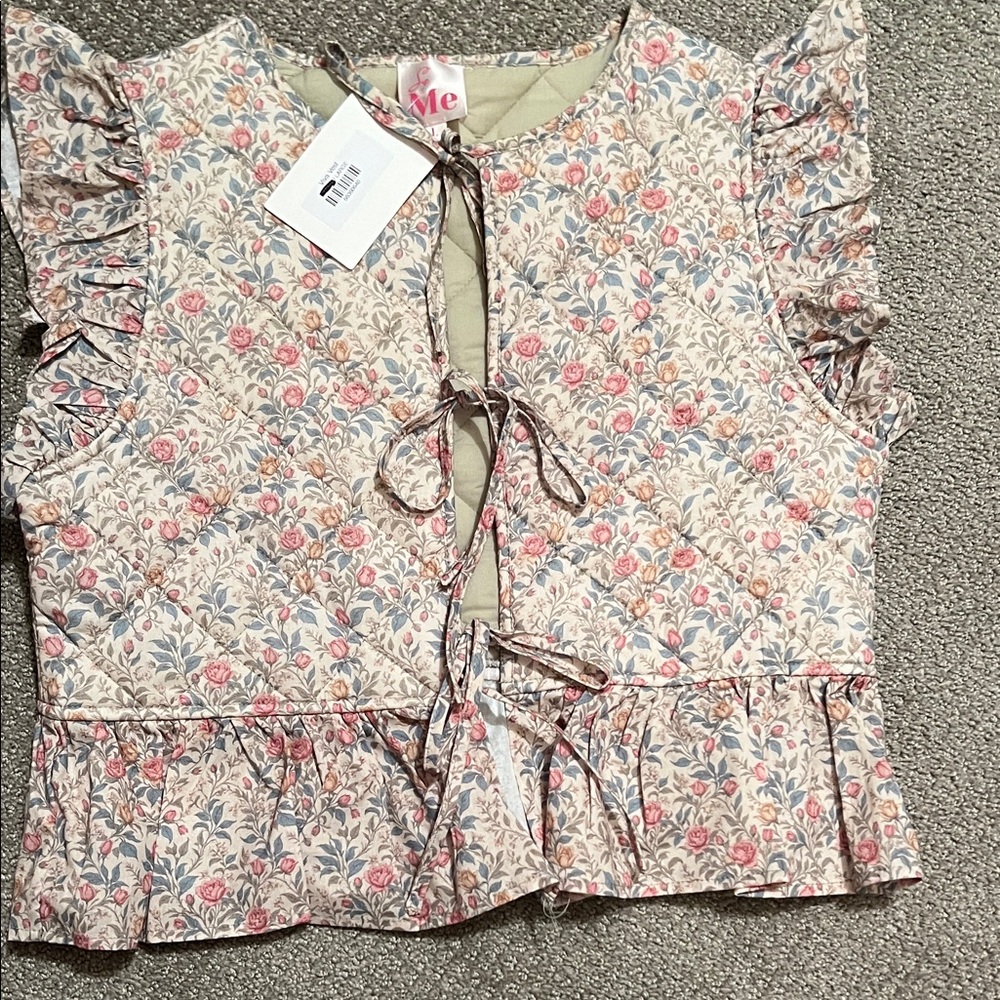 So Me Floral Quilted Vest